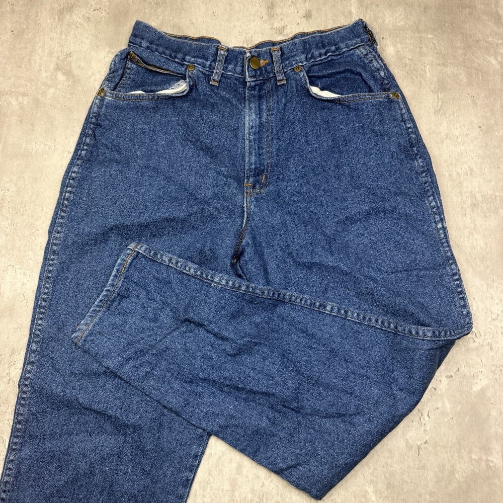 Vintage Chic Jeans Womens 14 Petite Blue Denim High Rise Tapered Made In USA